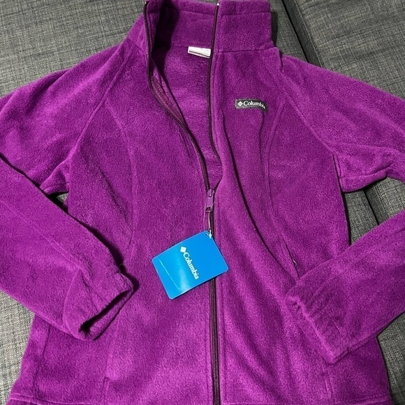 Columbia Women's Benton Springs Full Zip Fleece Jacket Purple sz PXS activewear - Picture 2 of 7